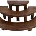 18" Brown 3 Tier Wooden Semicircle Cupcake Dessert Stands | Wooden Cup Cake Stand for Birthday Wedding Party Events Reception Catering Decorations Supplies