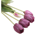 Tulips Artificial Flowers  Bouquets Artificial Flowers Silicone Real Touch Tulips Bride Bouquet Decorative Fake Flowers Decoration(Deep Purple) 6 PCS