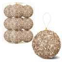 12 Pcs 3.15 Inch Christmas Ball Ornaments Glitter Sequin Ball Large Champagne Christmas Tree Decorations Xmas Hanging Balls for Home New Year Holiday Indoor Outdoor Party Decor(Champagne, 3.15 Inch)