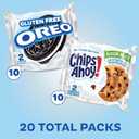 OREO Chocolate Sandwich Cookies & CHIPS AHOY! Chocolate Chip Cookies Gluten Free Cookies Variety Pack, 20 Snack Packs (EXP 07/14/26)