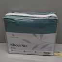 LuxClub 4 PC King Sheet Set, Deep Pockets Wrinkle Free Cooling Bed Sheets Hotel Bedding for Women, Men, Includes 1 Fitted Sheet, 1 Flat Sheet and 2 Pillowcases-Soft Teal