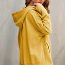 AlvaQ Womens Oversized Sweatshirts Hoodies Fleece Button Neck Hooded Tops Casual Pullover Tunics Winter Outfits 2025 (Yellow, S)