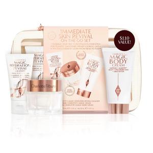 Charlotte Tilbury Immediate Skin Revival Mini Skin Care Set - Travel Size Skincare Kit with Glow Toner, Magic Serum & Magic Cream for a Healthy, Radiant Glow