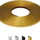 52.5 Ft Peel and Stick Wall Molding Trim, D-Shape Flexible Molding Trim Matte Gold for Backsplash, Mirror, Wall, Window & Door Frames, Waterproof Self Adhesive Trim(W:0.4", T:0.1")