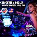 Upgraded Wireless LED Lights for Car, Rechargeable Interior Car Lights with 8 Colors Brightness Adjustable, 12H Battery Life, Remote Control, Mini Strobe Lights for Vehicle Motorcycle Bike Decor
