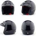 Harssidanzar Retro Motorcycle Helmet 3/4 Open Face Helmet Vintage Style for Men Women, DOT Approved CU601