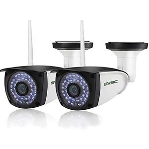 SV3C WiFi Security Cameras Outdoor, 2 Pack 1080P Two-Way Audio Exterior IP Camera, Outside Surveillance Cam Supports Motion Detection, ONVIF Conformance, IP66 Waterproof, RTSP,Max 128GB SD Card Record