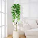 BLEUM CADE Fake Hanging Plants, 2pcs Artificial Pothos Vines Greenery for Wall Home Living Room Office Indoor Outdoor Decor (No Baskets)