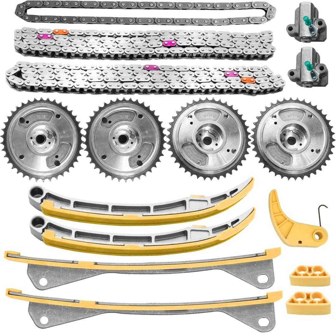 16 PCS Timing Chain Kit with VVT Gears & Tensioner for Kia Sedona Sorento Stinger, Hyundai Genesis Azera Palisade 2012-2022 3.3L 3.8L 24321-3L100 24370-3CGA0 24350-3CGA 16 PCS Timing Chain Kit with VVT Gears & Tensioner for Kia Sedona Sorento Stinger, Hyundai Genesis Azera Palisade 2012-2022 3.3L 3.8L 24321-3L100 24370-3CGA0 24350-3CGA