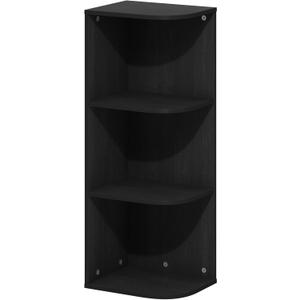 Furinno Pasir 3-Tier Corner Open Shelf Bookcase, Blackwood