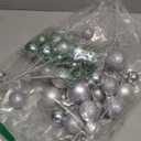 4 Pcs 15 Inch Silver Christmas Tree Picks Xmas Glitter Ball Christmas Tree Decorations Artificial Stems for Xmas Topper Ornaments DIY Wreath Garland Crafts Winter Home Decor