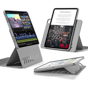 ESR for iPad Air 11 Inch Case M4/M3/M2 (2026/2025/2024), iPad Air 5th/4th Gen Case (2022/2020) 10.9 Inch, Removable Magnetic Cover, Adjustable Portrait/Landscape Stand, 9 Standing Angles, Grey