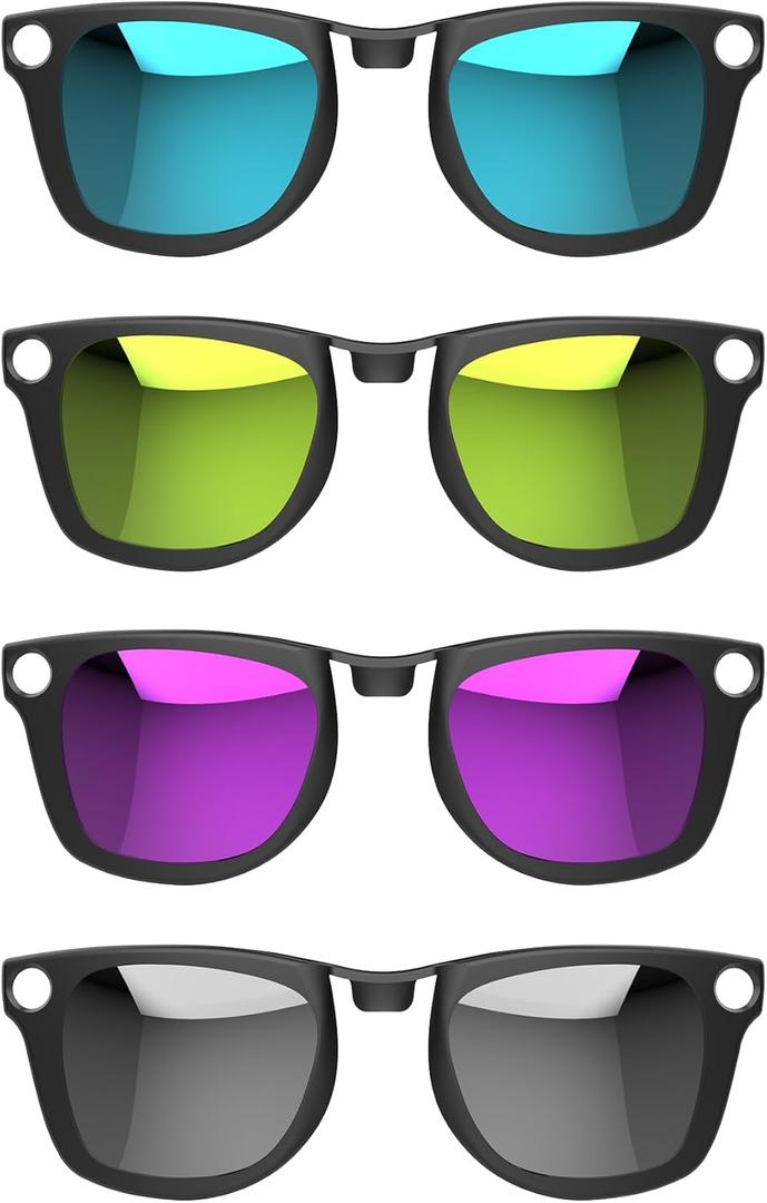4Pcs Polarized Clip for Ray-Ban Meta Wayfarer Standard RW4006 (Size M 50-22) Smart Glasses Protect Your Eyes, Cool and Fashion (Silver, Blue, Yellow, Purple)