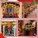 Christmas Garland with Bulbs Lights 6.6 Ft 10 LED Snow Globe String Lights for Christmas Tree Bulb Garland with Vintage Ornaments for Bedroom Table Party Decor Battery Operated(Gold)