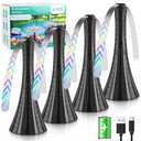 Fly Fans for Tables Rechargeable, Flies Fan to Keep Flies Away by Soft Blades, Food Fans for Camping, Picnic, Fishing, 4PCS, Black，Party Essentials Picnic Accessories for Outside