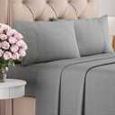 Queen Size 4 Piece Sheet Set - Comfy Breathable & Cooling Bed Sheets Set - Hotel Luxury Bedding for Women, Men, Kids, Teens, Boys & Girls - Deep Pockets, Soft & Wrinkle Free - Grey (Heathered Sheets)