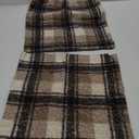 JOJOGOGO Fall Brown Buffalo Plaid Sherpa Pillow Covers 18x18 Set of 2, 18 x 18 Cozy Fluffy Curly Farmhouse Checkered Pillow Covers, Black Tan Brown Fuzzy Sweater Cable Knit Decorative Throw Pillows