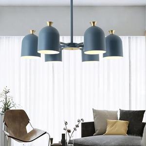 Modern 6-Lights Chandelier Ceiling Pendant Light 28 inch Recessed Ceiling Lights Flush Mount Indoor Lighting for Living Room, Bedroom, Foyer, E26 Blue Close to Ceiling Light Fixtures