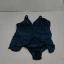 Blooming Jelly Women's Plus Size Swimsuit One Piece Bathing Suit Tummy Control Mesh V Neck Maternity Swimwear (X-Large, Dark Cyan)