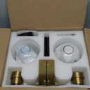 Battery Operated Wall Sconces Set of Two Glass Gold Cordless Rechargeable Wall Sconces with Remote Control LED Dimmable Wall Lights for Living Room Hallway (2 Pack)