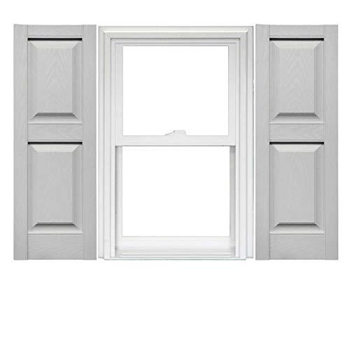 Mid America Raised Panel Vinyl Shutters (1 Pair) - 12 x 55 030 Paintable