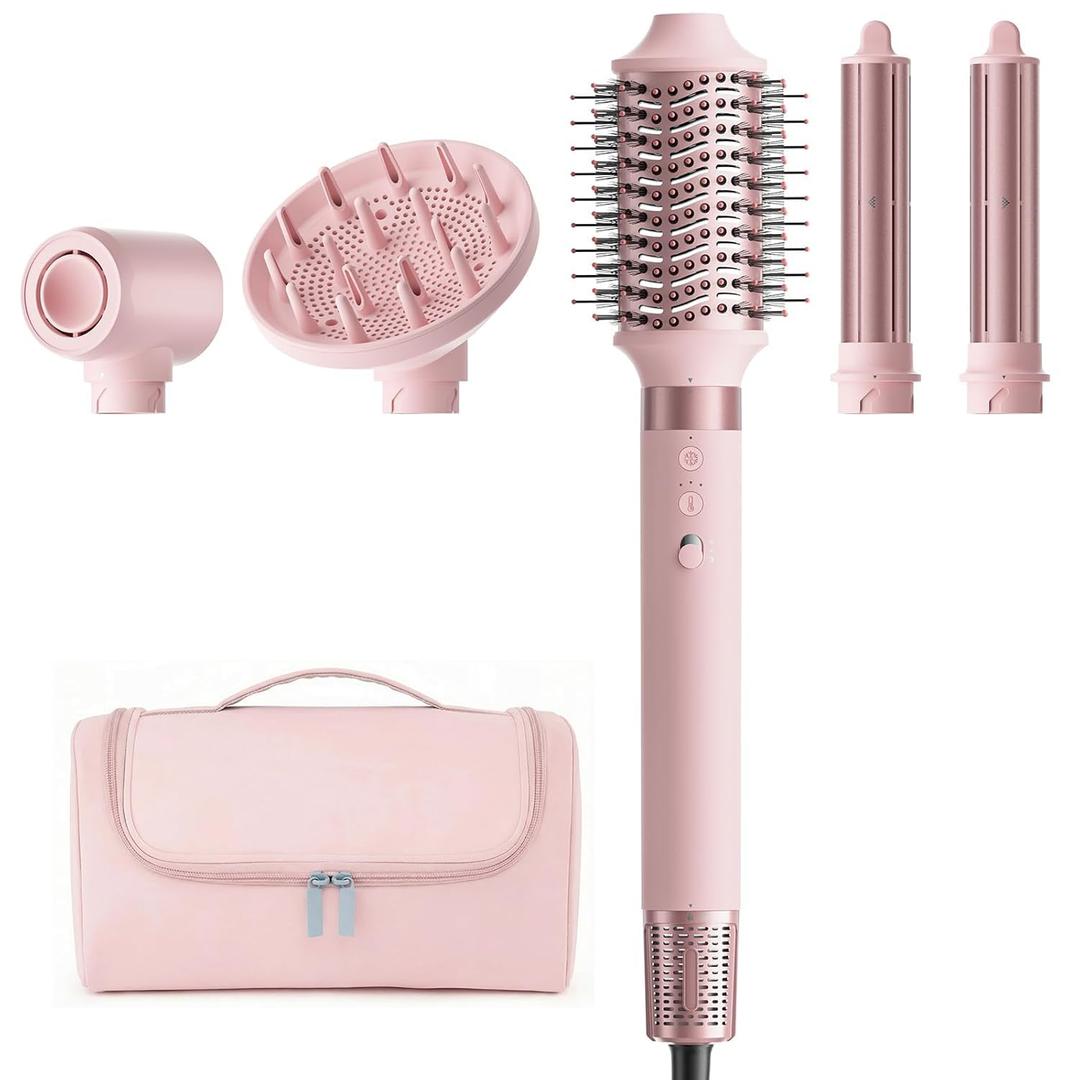 MESCOMB 5 in 1 High-Speed Hot Air Styler - Professional Frizz-Free Hair Dryer Brush, Fast Drying Hair Dryer with Diffuser, No Heat Damage Air Styler Wrap - Curl, Volumize Gift for Women
