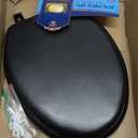 Soft Elongated Vinyl Toilet Seat, Black - 19 Inch Soft Vinyl Cover with Comfort Foam Cushioning - Fits All Elongated Size Fixtures - Easy to Install Fantasia by Achim Home Decor