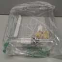 Bird Bath Tub with USB Pump, Automatic Bird Shower with Adjustable Water Flow, Transparent Acrylic Basin & Mesh Perch for Parakeets, Cockatiels, Conures, Budgies, African Greys