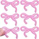 6PCS Bow Iron on Patches, Pink Mini Bownknot Repair Clothing Patches, Cute Bow Embroidered Applique, Soft Bow Decorative Sew on Patch for Hats, Backpacks, Jeans