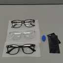 Gaoye Stylish Blue Light Glasses for Woman - Computer Glasses 99% Blue Light Blocking - Lightweight TR90 Frames - 3 pack (A1 Matte Black+leopard+transparent)