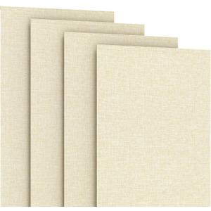 4-Panel Replacement Fabric for Sliding Panel Track Blinds 23" W x 96" L Fabric Only Pre-Attached Hook & Loop Fasteners Trimmable, No Bottom Rail Included, Room Darkening - Beige