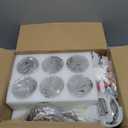 Sigaitwei 6 Light Farmhouse Brushed Nickel Chandelier,21.7" Modern Chandeliers for Dining Room Light Fixtures Over Table,Pendant Lights Kitchen Island,Metal Bracket with Downward Clear Glass Shade