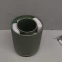 LE TAUCI Utensil Holder for Kitchen Counter, 7.3"+5.4" Fluted Ceramic Utensil Crock Organizer for Countertop, Heavy Large Holder for Spatulas, Spoons, Set of 2, Forest Green