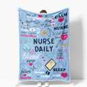 DYNH Nurse Nursing Student Gifts Blanket for Women Men, Nurse Appreciation Gifts for LPN New/School/Future/RN Nurses Practitioner Week Day,Blue,50x60