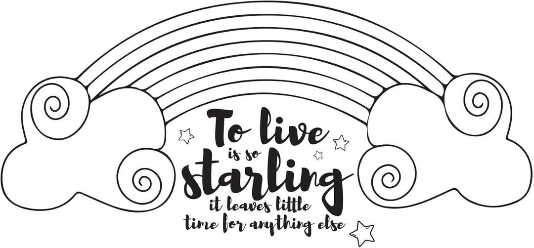 Children to Live is so Starling Motivational Quote Wall Decal Decoration Beautiful Rainbow and Clouds Design Life Quotes Lasts Years and Easily Removable - Size: 30 in(W) x 15 in(H)