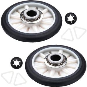 PartsBroz 349241T Dryer Drum Roller Kit - Compatible with Whirlpool Kenmore Roper KitchenAid - Replaces AP3098345 26000349241 349241 PS347627 110.60022010 LTE5243DQ8 WED4815EW1 WED4800XQ1 WED4815EW0