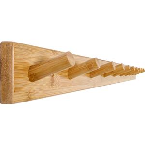 WEBI Coat Rack Wall Mounted,10 Hooks,38" Long Coat Hanger Wall Mount,Peg Rail Hat Hooks for Hanging Caps,Jacket,Clothes,Coats,Natural