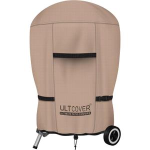 ULTCOVER Outdoor Waterproof Charcoal Kettle Grill Cover for Most 22 inch Round Smoker Size Up to 28 Dia x 35 H