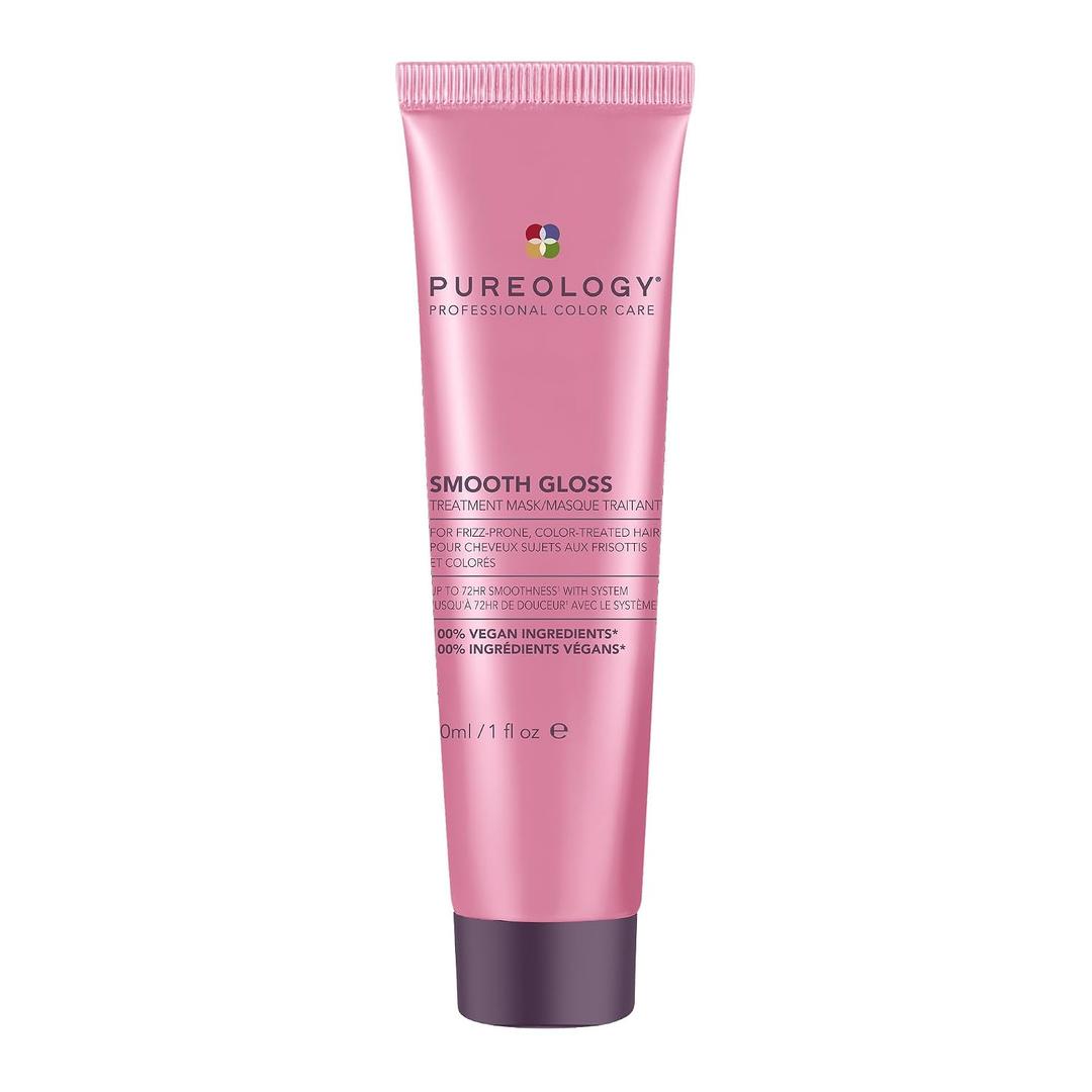 Pureology Smooth Gloss Treatment Mask - Smoothing Hair Mask, Instantly Detangles & Conditions, Frizz Control & Humidity Protection, For Frizz-Prone, Color-Treated Hair, Vegan