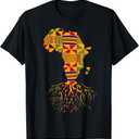 Cool Africa Map Shirt Traditional Kente Cloth African Roots TShirt, 2 Pieces, Size S and XL (Black) 
