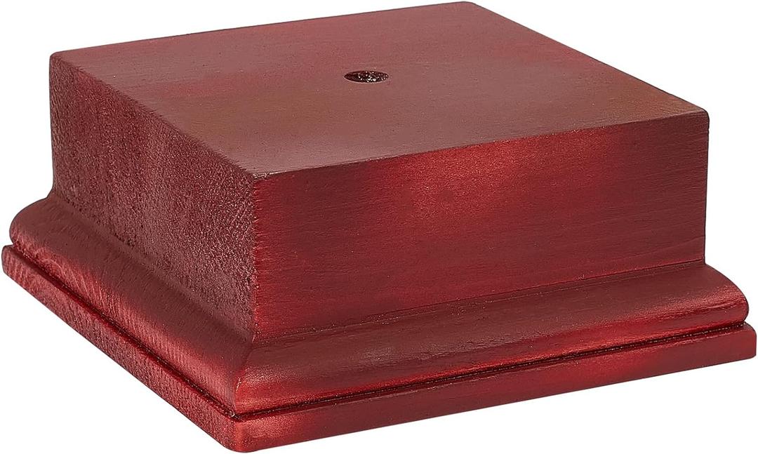 AHANDMAKER Square Wooden Pedestal Stand Display Base, 4.5 x 4.5 x 1.96 Inch Wooden Trophy Base, Wood Decorative Base Medals Display Base for Collectibles Display Home Decoration, Dark Red AHANDMAKER Square Wooden Pedestal Stand Display Base, 4.5 x 4.5 x 1.96 Inch Wooden Trophy Base, Wood Decorative Base Medals Display Base for Collectibles Display Home Decoration, Dark Red