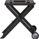 Ninja XSKSTAND Woodfire Collapsible Outdoor Grill Stand, Compatible with Ninja Woodfire Grills (OG700 Series), Foldable, Side Utensil Holder, Weather-Resistant, Black