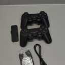 2 Pack Wireless Controller 2.4G double shock Compatible with PS2 /PS1/PC(Jet Black)