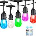 Outdoor String Lights, 96FT Color Changing Outdoor String Lights, Patio Lights Waterproof Porch Light with Remote, for Patio Decor (S14 96FT)