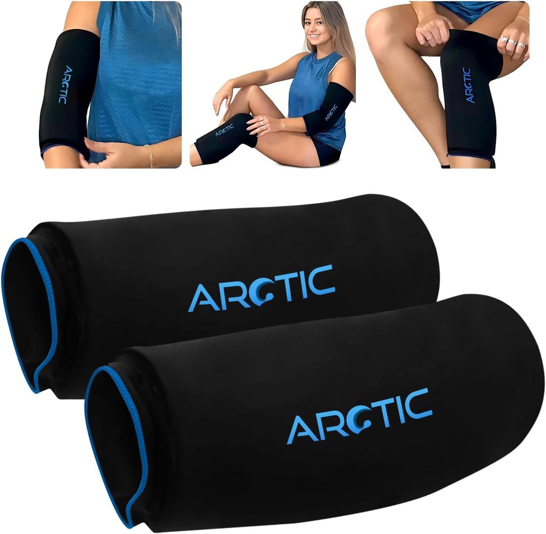 2 Pack | Premium Elbow Ice Pack Wrap & Knee Ice Pack Wrap - Reusable Gel Ice Sleeves, Leg Ice Compress, Arm Ice Sleeve, Elbow Ice Compression Wrap - Cold and Heat Therapy for Injuries
