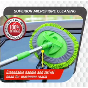 Car Wash Brush Long Stainless Steel Handle Microfiber Car Cleaning Brush Kit for Car RV Truck (Mop)