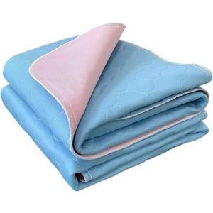 2PCS Reusable Underpads Large 34" x 52", Upgrade Cooling Waterproof Bed Pads with Fast Absorbent, Washable Pee Pads for Incontinence Elderly and Kids