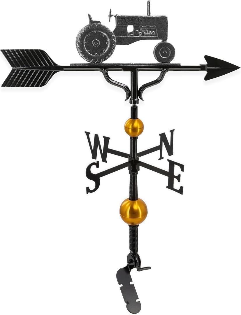 Montague Metal Products 32-Inch Deluxe Weathervane with Swedish Iron Tractor Ornament