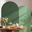 Tegeme 2 Set Wedding Arch Cover, Green Ripple & Solid Color Stretchy Backdrop Cover Spandex Fabric for 7.2 ft & 6.6 ft Round Top Arch Stand Wedding Baby Birthday Party Bridal Shower Banquet Decor