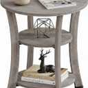 Round End Table 3 Tier Side Table, Small Space Nightstand, 19.7" x 19.7" x 21.7"